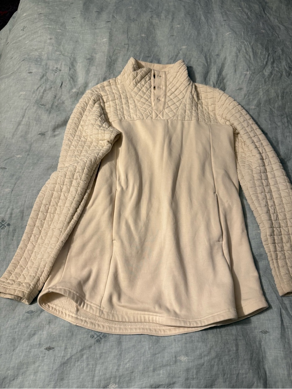 Women's Columbia Medium Quilted Mock Neck Pullover Sweater Cream
